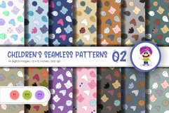 Cute Baby Seamless Patterns 02. Digital Paper Product Image 1