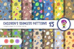 Cute Baby Seamless Patterns 15. Digital Paper Product Image 1