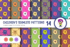 Cute Baby Seamless Patterns 14. Digital Paper Product Image 1