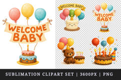 Cute Baby clipart printable sublimation design png Product Image 1