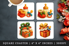 Cute Baby square coaster sublimation, coasters design Product Image 1