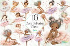 Cute Ballerina Sublimation Clipart Bundle Product Image 1
