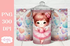 Cute ballerina sippy cup sublimation PNG, 12oz Kids tumbler Product Image 1