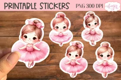 Cute ballerina stickers for Cricut Print and Cut Product Image 1