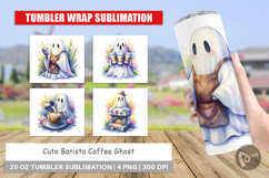 Cute Barista Coffee Ghost Tumbler Product Image 1