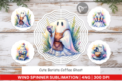 Cute Barista Coffee Ghost Spinner Product Image 1