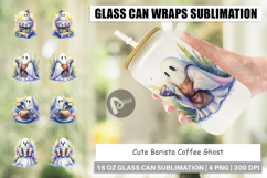 Cute Barista Coffee Ghost Glass Can Product Image 1