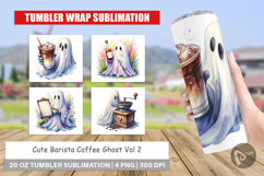 Cute Barista Coffee Ghost Tumbler Product Image 1