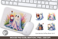 Cute Barista Coffee Ghost Mouse Pad Product Image 1
