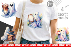 Cute Barista Coffee Ghost Sublimation Product Image 1