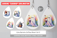 Cute Barista Coffee Ghost Earring Product Image 1