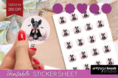 Cute Bat Cute Round Sticker Pink Halloween Printable Sticker Product Image 1