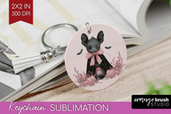 Cute Bat Cute Keychain PNG Pink Halloween Keychain Product Image 1