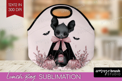 Cute Bat Cute Lunch Bag Pink Halloween Lunch Bug PNG Product Image 1