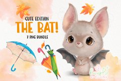 Cute BAT PNG | Baby bat sublimation | Animals clipart | Printable nursery decor | Autumn home decor | Cartoon little bat | digital download