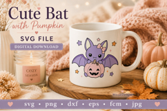 Cute Bat With Pumpkin SVG Bundle | Halloween Bat SVG Product Image 2