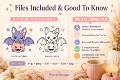 Cute Bat With Pumpkin SVG Bundle | Halloween Bat SVG Product Image 3