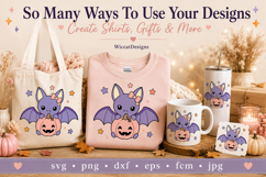 Cute Bat With Pumpkin SVG Bundle | Halloween Bat SVG Product Image 4