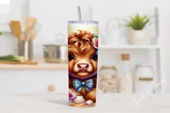Beach Highland Cow Tumbler Wrap PNG Product Image 2
