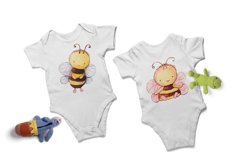 Cute Bear and Bee Watercolor Clipart Product Image 3