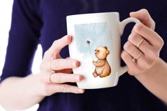 Cute Bear and Bee Watercolor Clipart Product Image 4