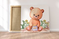 Cute Bear and Bee Watercolor Clipart Product Image 7