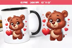 Cute Bear in Love. Valentine's Day, PNG. Product Image 4