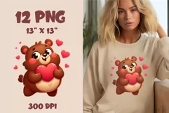 Cute Bear in Love. Valentine's Day, PNG. Product Image 5