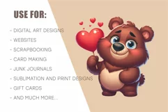 Cute Bear in Love. Valentine's Day, PNG. Product Image 8