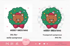 Christmas bear clipart kawaii animals xmas png cute cartoon Product Image 2