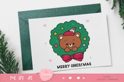 Christmas bear clipart kawaii animals xmas png cute cartoon Product Image 4