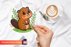 Cute Beaver Coloures Sticker, Cute Animal Sticker Product Image 1