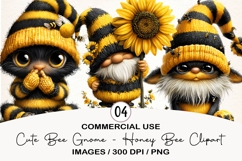 Cute Bee Gnome - Honey Bee Clipart Product Image 1