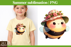 Cute Bee Summer sublimation Kawaii bee gardener clipart Product Image 1