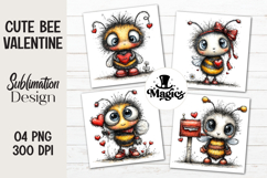 Cute Bee Valentine Clipart Product Image 1
