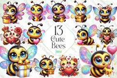 Cute Bees Sublimation Clipart Product Image 1
