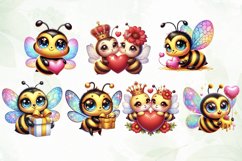 Cute Bees Sublimation Clipart Product Image 3