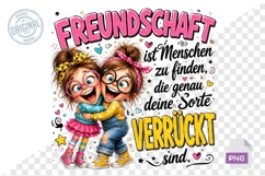 Cute Best Friends German Saying Sublimation PNG Design Product Image 1