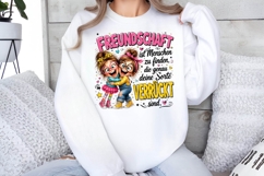 Cute Best Friends German Saying Sublimation PNG Design Product Image 2