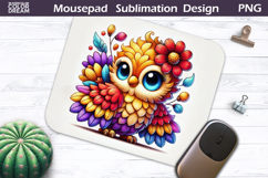Bird Floral Mousepad | Funny Bird Flowers Sublimation Product Image 1