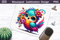 Bird Floral Mousepad | Funny Bird Flowers Sublimation Product Image 1