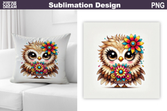 Cute Bird Pillow Sublimation | Funny Bird Floral Product Image 1