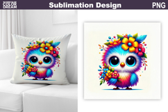 Cute Bird Pillow Sublimation | Funny Bird Floral Product Image 1
