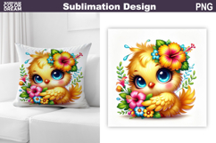 Cute Bird Pillow Sublimation | Funny Bird Floral Product Image 1