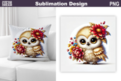 Cute Bird Pillow Sublimation | Funny Bird Floral Product Image 1