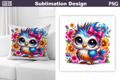Cute Bird Pillow Sublimation | Funny Bird Floral Product Image 1