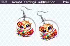 Bird Round Earrings | Bird Floral Earrings Sublimation Product Image 1