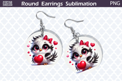 Bird Round Earrings | Bird Heart Earrings Sublimation Product Image 1