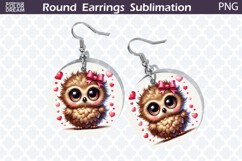 Bird Round Earrings | Bird Heart Earrings Sublimation Product Image 1