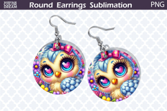Bird Round Earrings | Bird Floral Earrings Sublimation Product Image 1